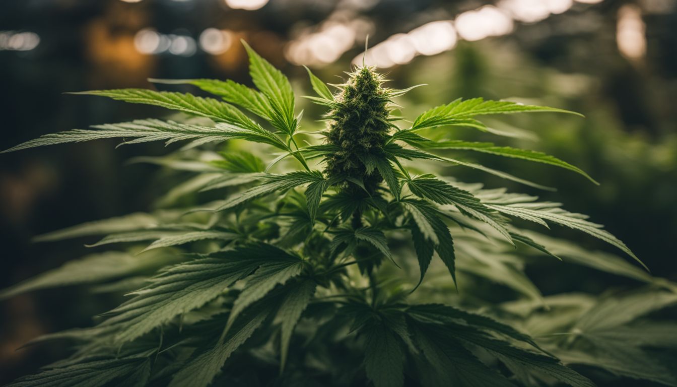 Una planta de cannabis con características tanto masculinas como femeninas rodeada de estrés genético y ambiental.