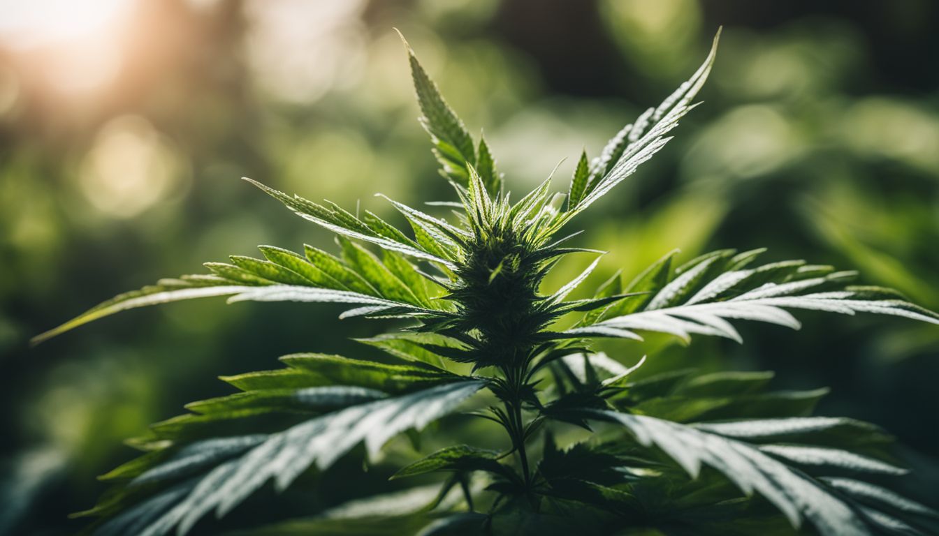 Una planta de marihuana sana con manchas marrones bajo la luz natural. Una planta de marihuana sana con manchas marrones bajo la luz natural.