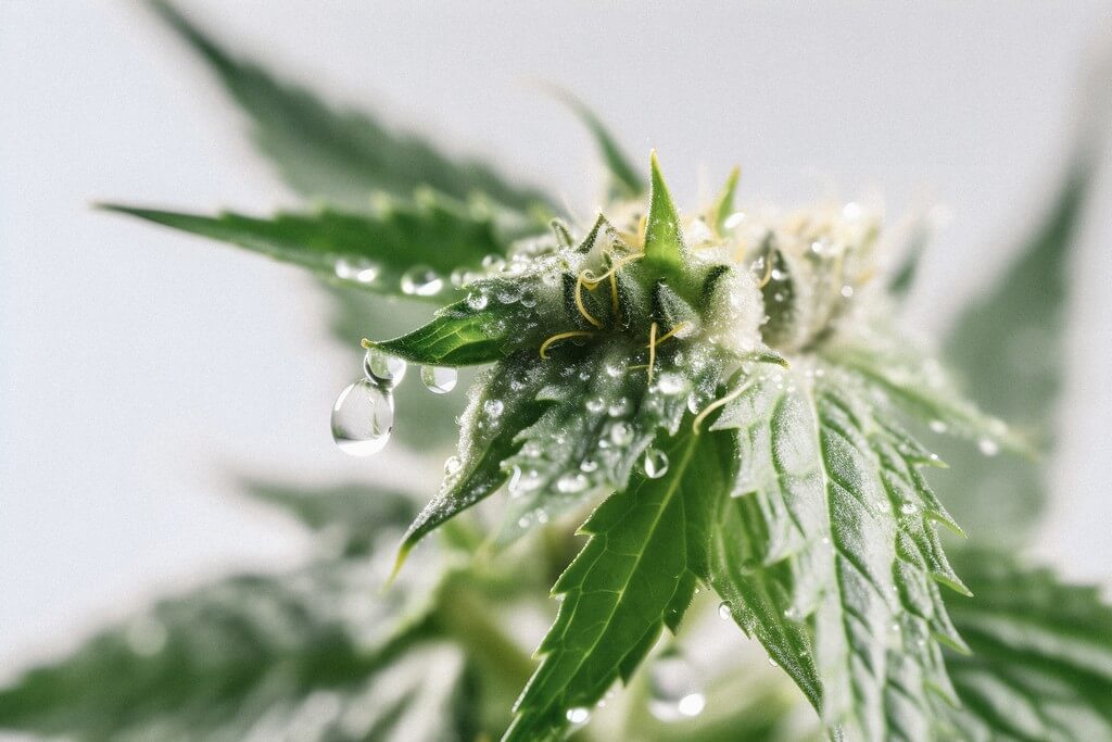 Plantas de marihuana marchitas en un ambiente húmedo con síntomas de humedad. Plantas de marihuana marchitas en un ambiente húmedo con síntomas de humedad.